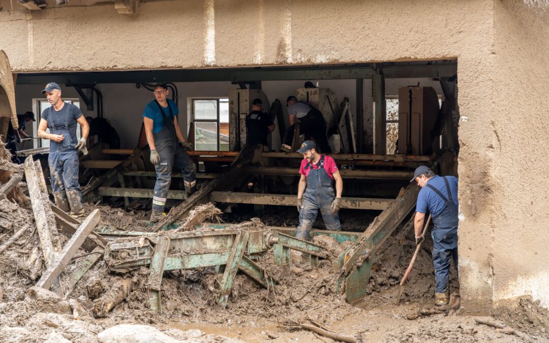 Aufräumungsarbeiten nach Unwetter